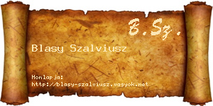 Blasy Szalviusz névjegykártya